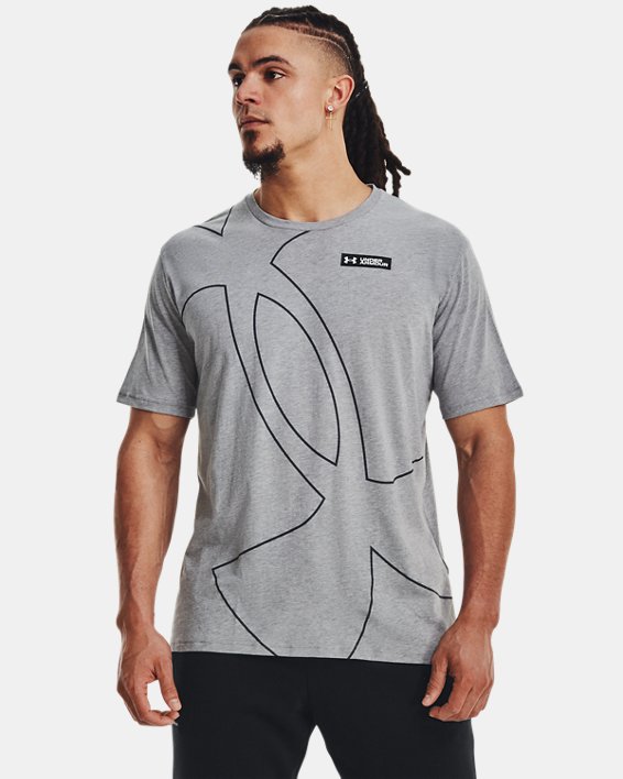 Men's UA Big Logo Short Sleeve in Gray image number 0
